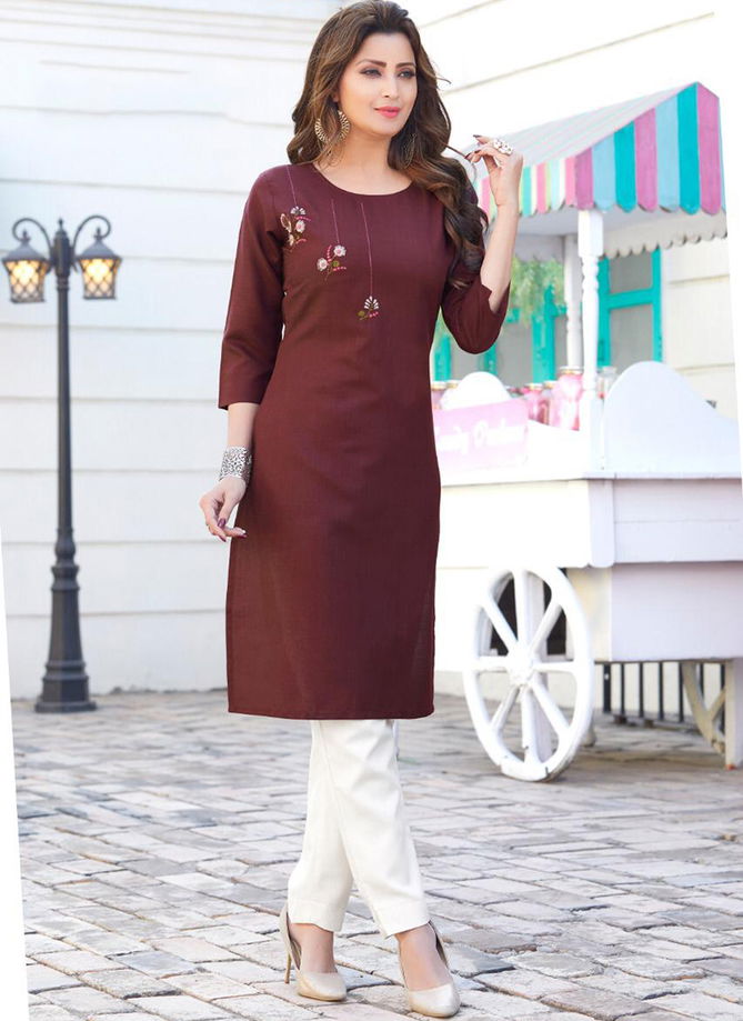 Embroidery Designer Fancy Kurtis Regular Casual Wear Collection 